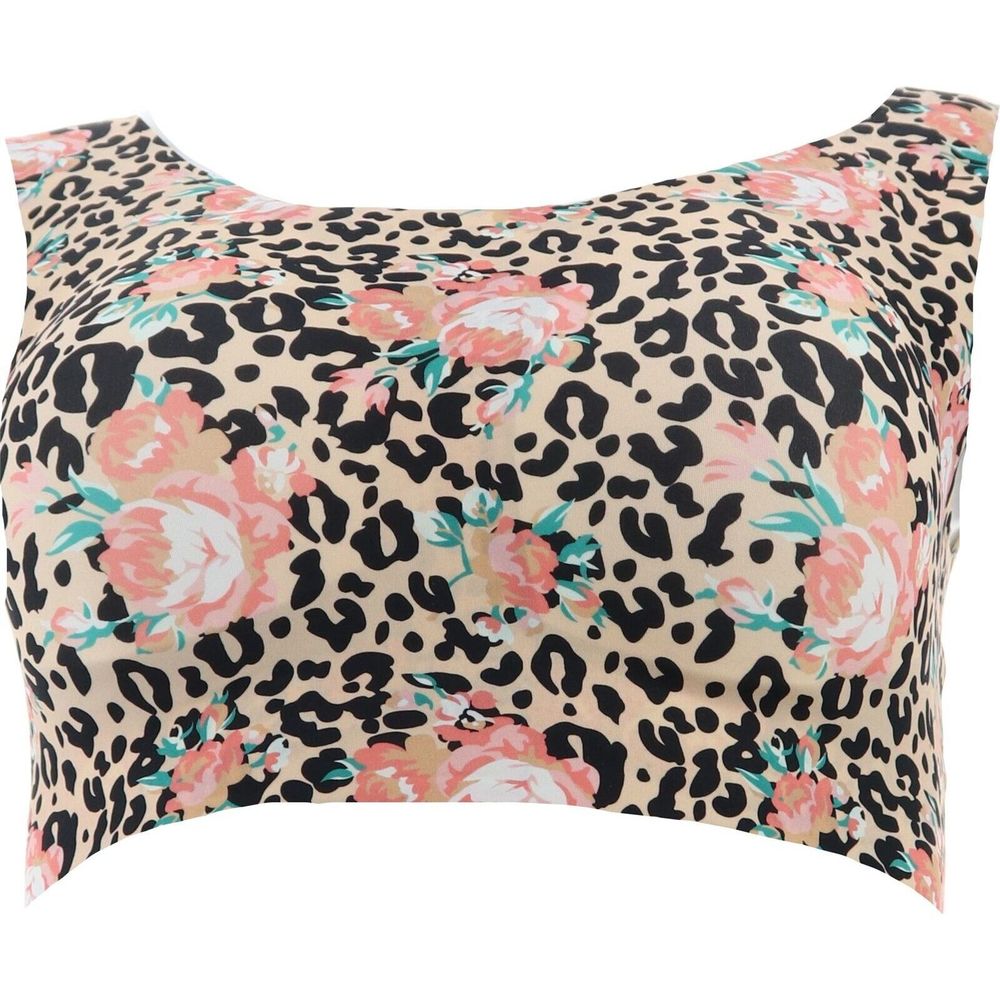 Rhonda Shear 3Pc Body Bra Removable Pads ANIMAL BLACK INSET BEIGE 715478P